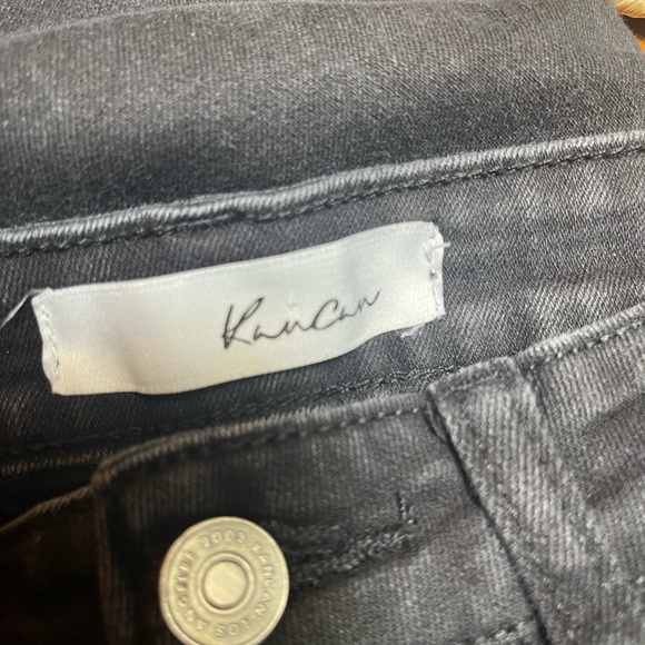 KanCan Exposed Button Fly High Rise Raw Hem Skinny Jeans in Black - Size 25/ 3 - Picture 4 of 7